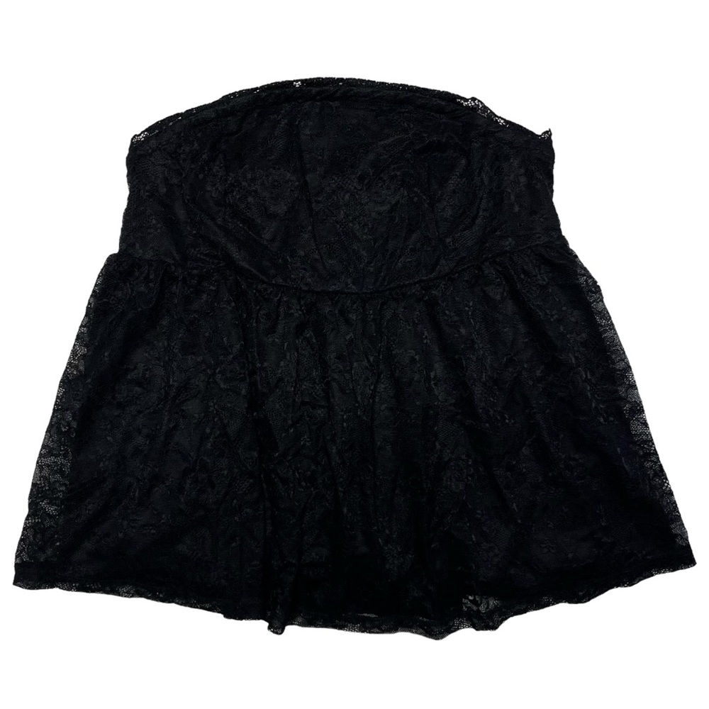 Torrid Strapless Babydoll Tube Top Black Lace 0 Size 12 Large